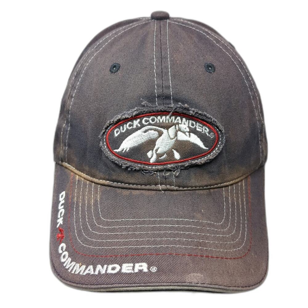 Duck Commander Baseball Cap Gray One Size Strapback Logo Patch Embroidery Hat